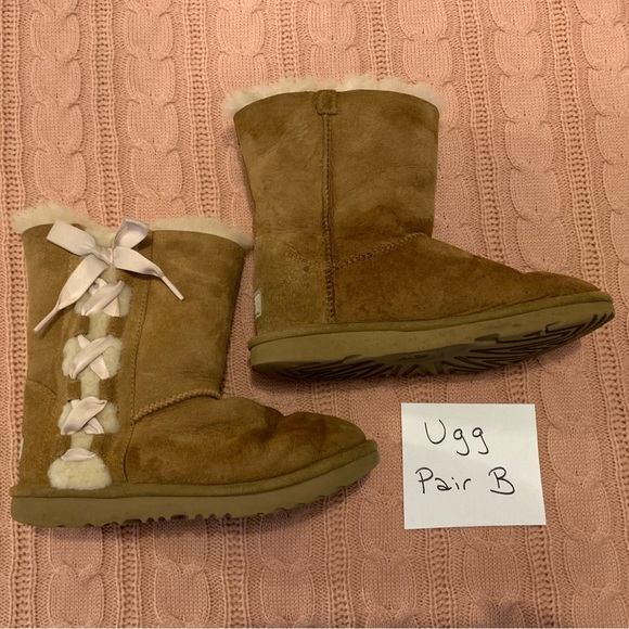 Bow Uggs With Laces SMAIBULUN Ugg Ribbon Lace-Up Faux Fur-lined
